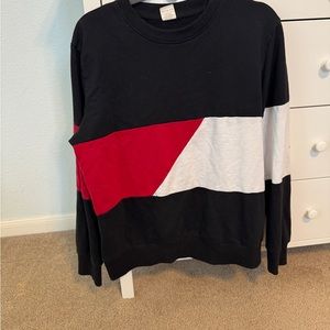 Zyia Colorblock Black, Red, and White Women's Sweater